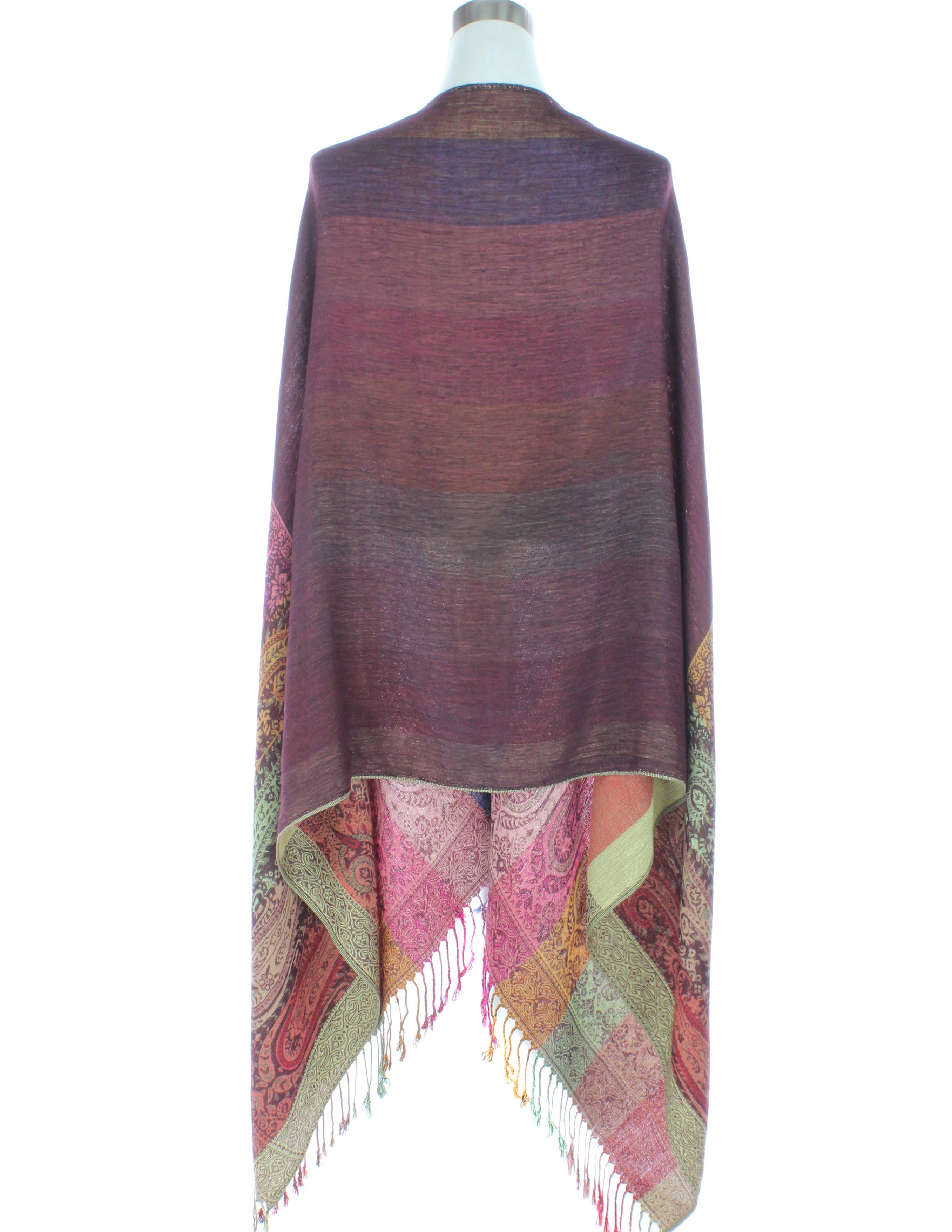 Original USA - Wholesale Scarf - Women's - Two Sides Long Paisley Pashmina5