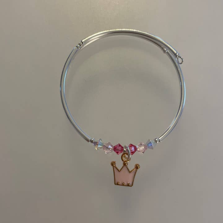 Chappy Girls - Wholesale Charm/Dangle Bracelet - Wicked Pink Princess CrownÂ