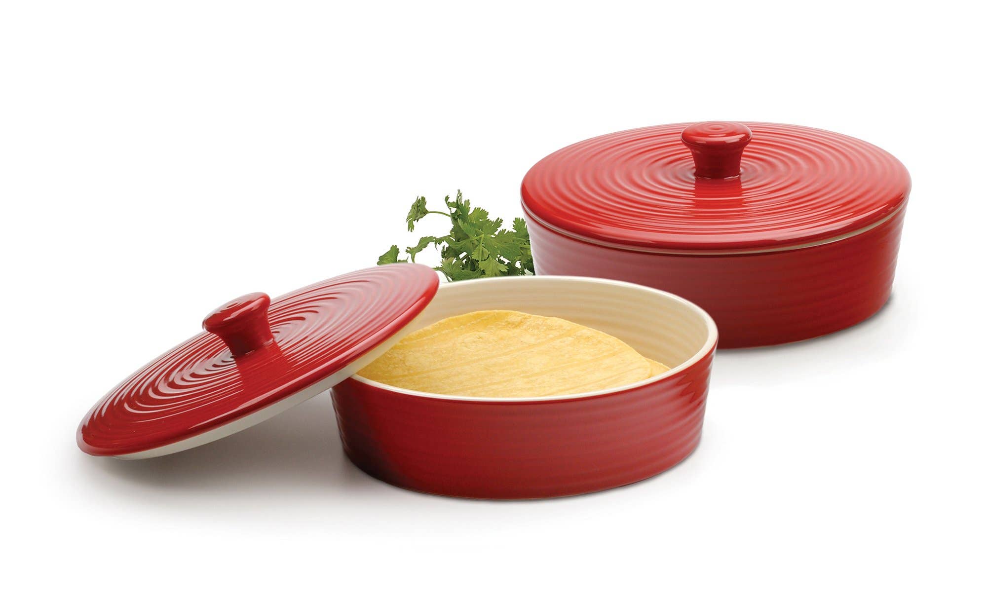 RSVP International - Wholesale Kitchen Tool/Gadget - Tortilla Warmer - 8In - Stoneware - Red1