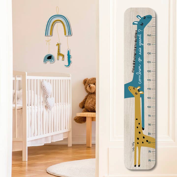 Lovely Tribu - Wholesale Wall Decor - Kids & Baby - XXL GIRAFFE HEIGHT CHART BLUE