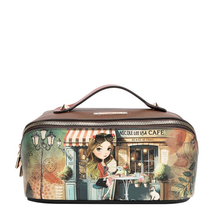 STRUCTURED TOP-HANDLE COSMETIC CASE for wholesale by Nicole Lee USA