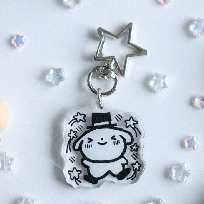 Whimsical Puppy Dog Keychain Charm for wholesale by Lycheemeadow