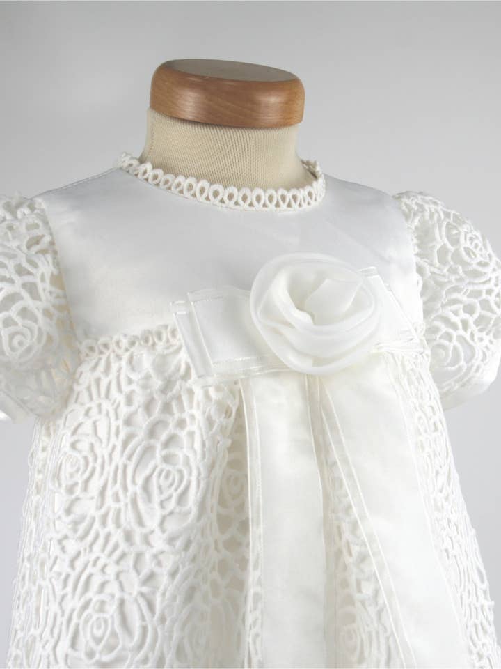 The Heritage Collections - Wholesale Dress - Baby - Ruby - Traditional Long Lace Christening Robe3