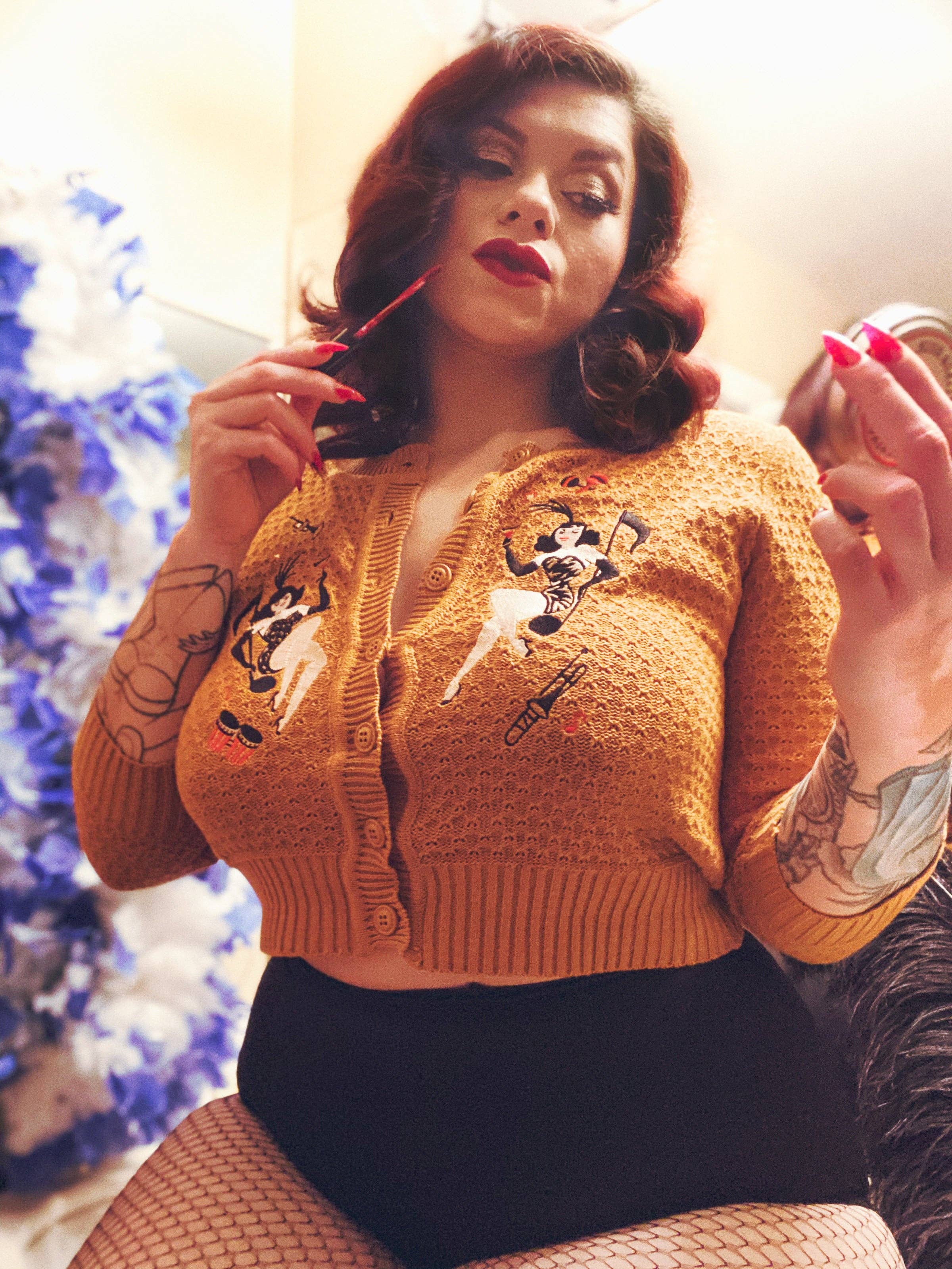 Mischief Made - Vente Cardigan – femme - Cardigan court Showgirls en bronze2