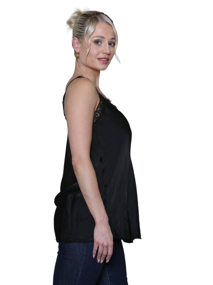 Kurt Muller – wholesale Tank top – Women′s – Sateen Crochet Trim Vest Top1