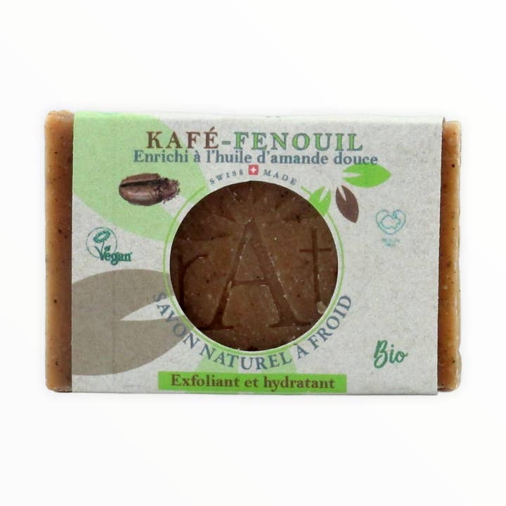Kaffeeseife, Fenchel, Süßmandel und Kaffeepulver für den Großhandel von terAter Biocosmetics