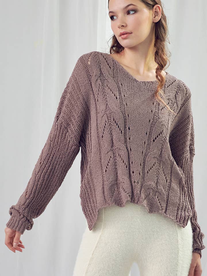 GEMUSTERTES, AUSGEHÖHLTES STRICKTOP TS0142 für den Großhandel von Petal Dew