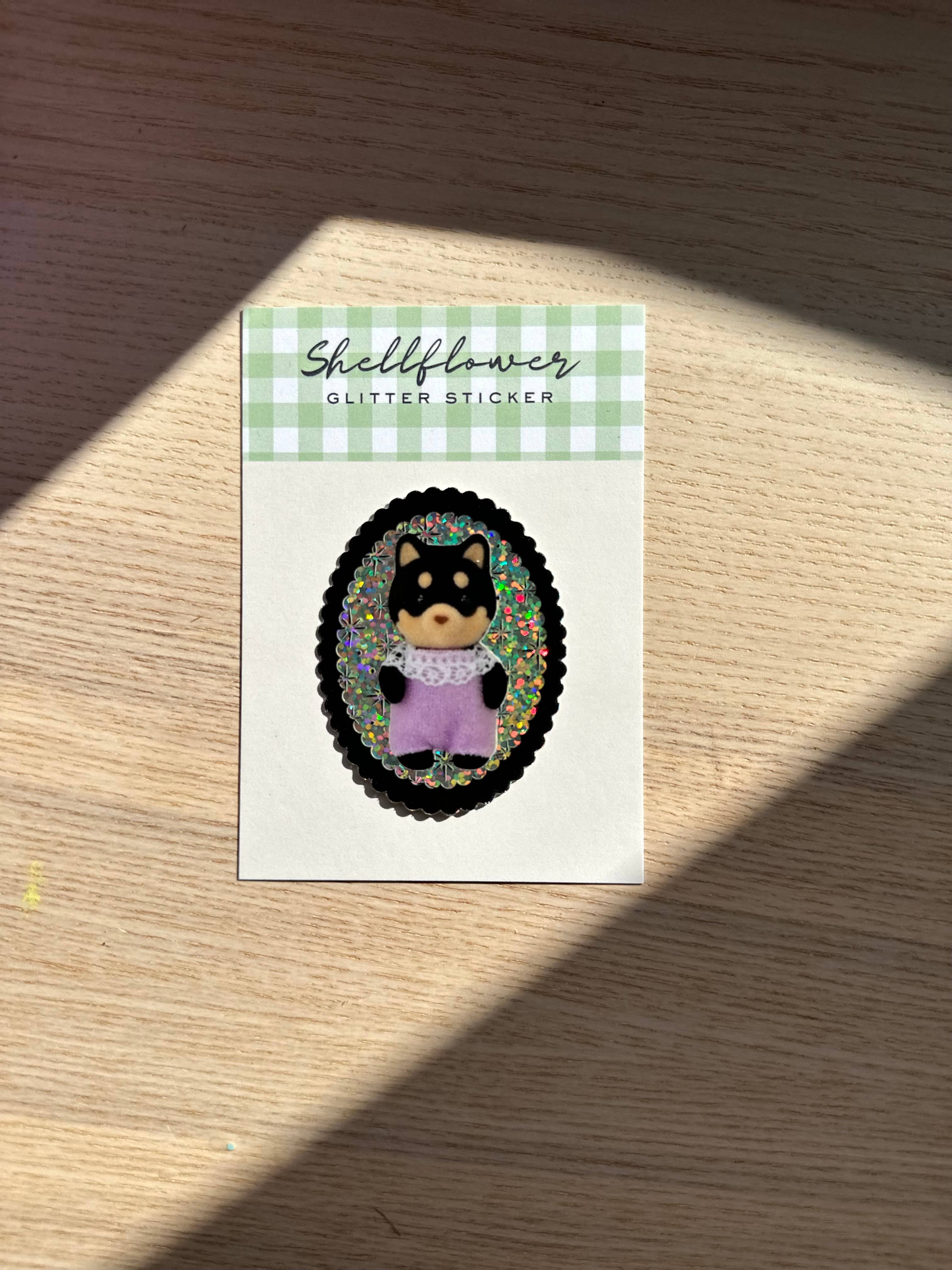 Shellflower - Wholesale Sticker - Shiba Inu Glitter Vinyl Sticker 1