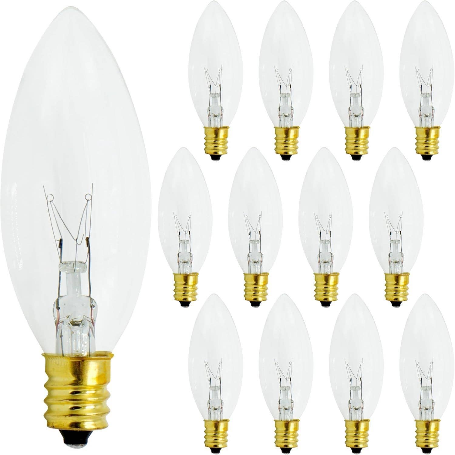 4E's Novelty - Vente Ampoule/spot - 4E's Lot de 12 ampoules de rechange E12 7W pointe torpille transparente0