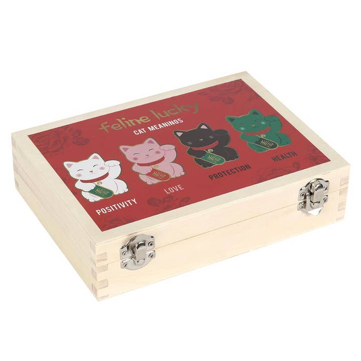 Something Different Wholesale - Wholesale Spiritual Stone/Crystal - Maneki Neko Lucky Cat Glass Charm in a Bag