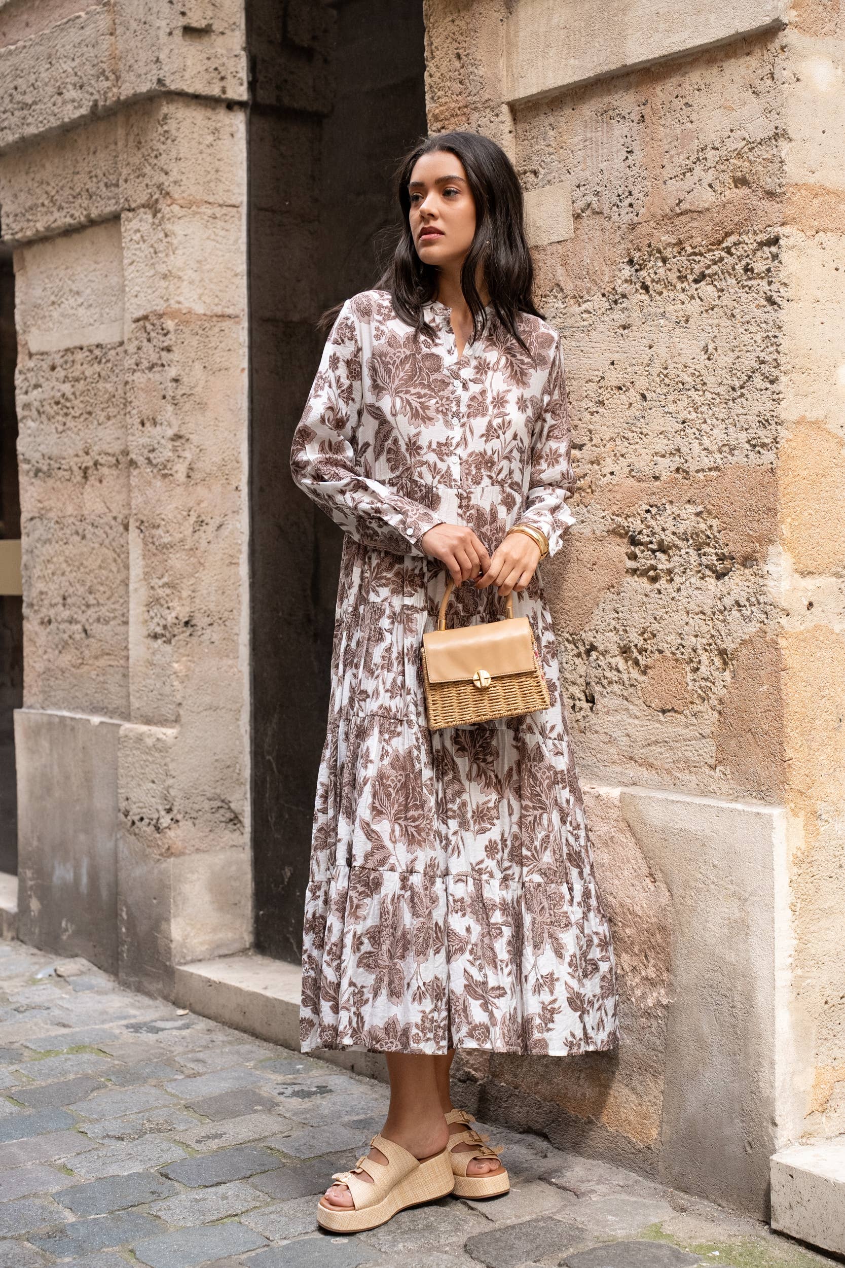 CHOKLATE PARIS (US No duties) – wholesale Klänning - Dam – Klänning i siden med blommönster Marbella (S-M-L-XL) - CK0811225