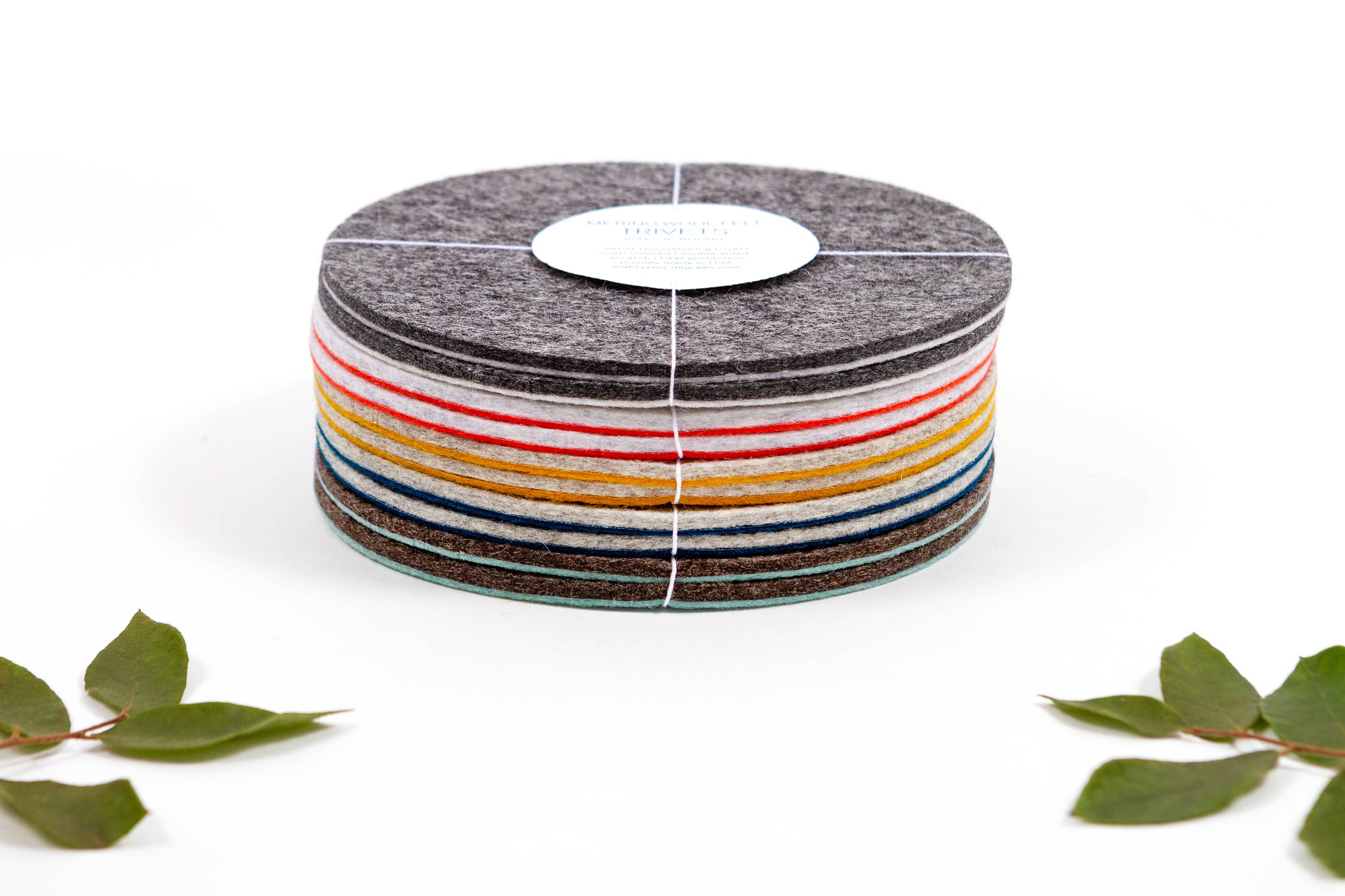 Studio 82° - Wholesale Trivet - Multi Colored Trivet 6" - Merino Wool Felt - Set of 21