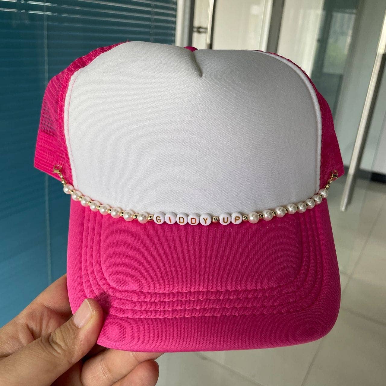 Texas Transfers - Wholesale Trucker Hat - Women's - Turquoise/Country Hat Chains (Multiple Options)2