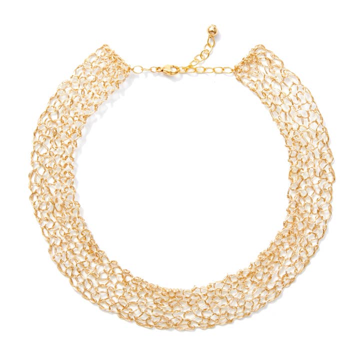 Collier rempli d'or 14 carats, collier tendance pour la vente par MetaLace Jewelry