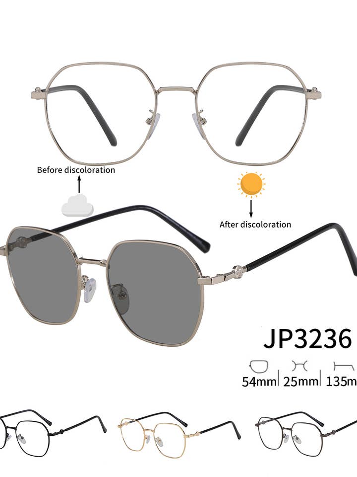 JP3236, Lunettes de soleil de transition style moderne rond pour la vente par Prime Opticals
