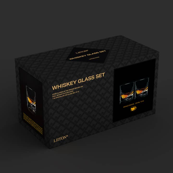 Viva | Espro | Liiton - Wholesale Cocktail/Liquor Glass - Grand Canyon - 2-Piece Crystal Bourbon Whiskey Glass Set