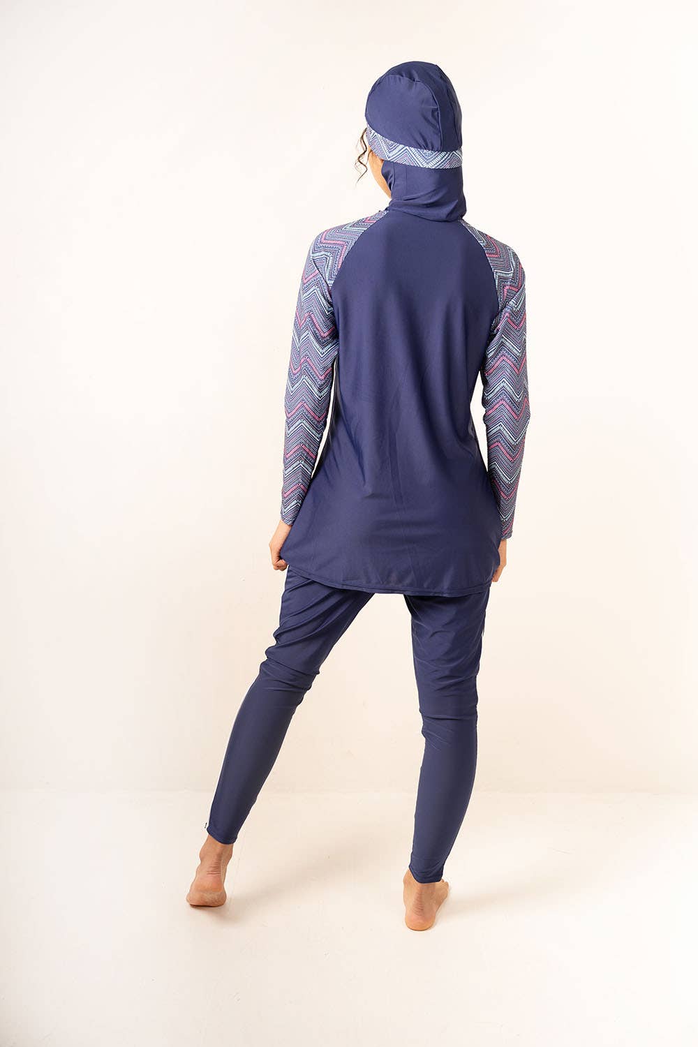 Navy Geometric Print Plus Size Burkini/HY2469 for wholesale on Faire2