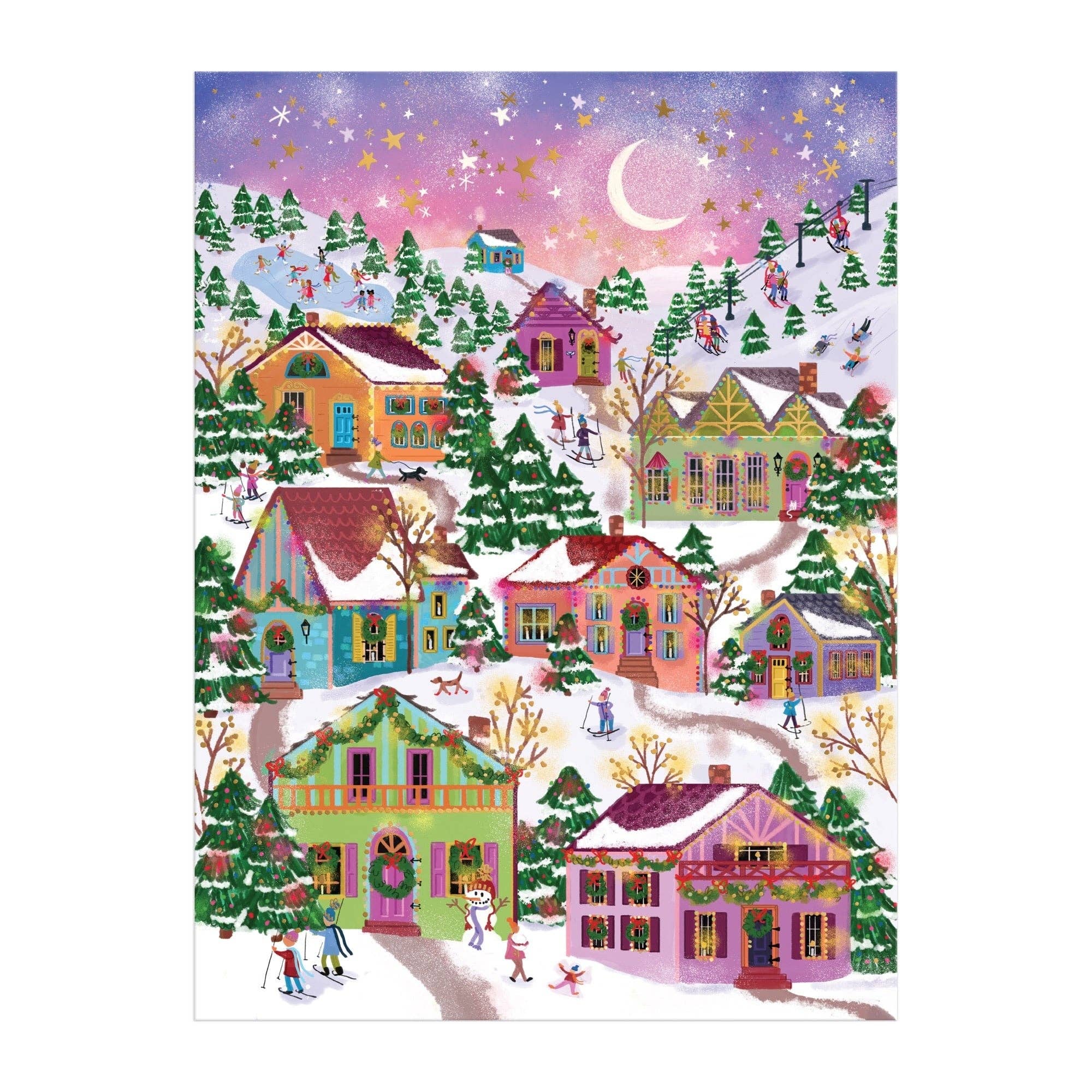 Chronicle Books - Wholesale Puzzle - Adult - Joy Laforme Snowcap Village 1000 Piece Foil Puzzle4