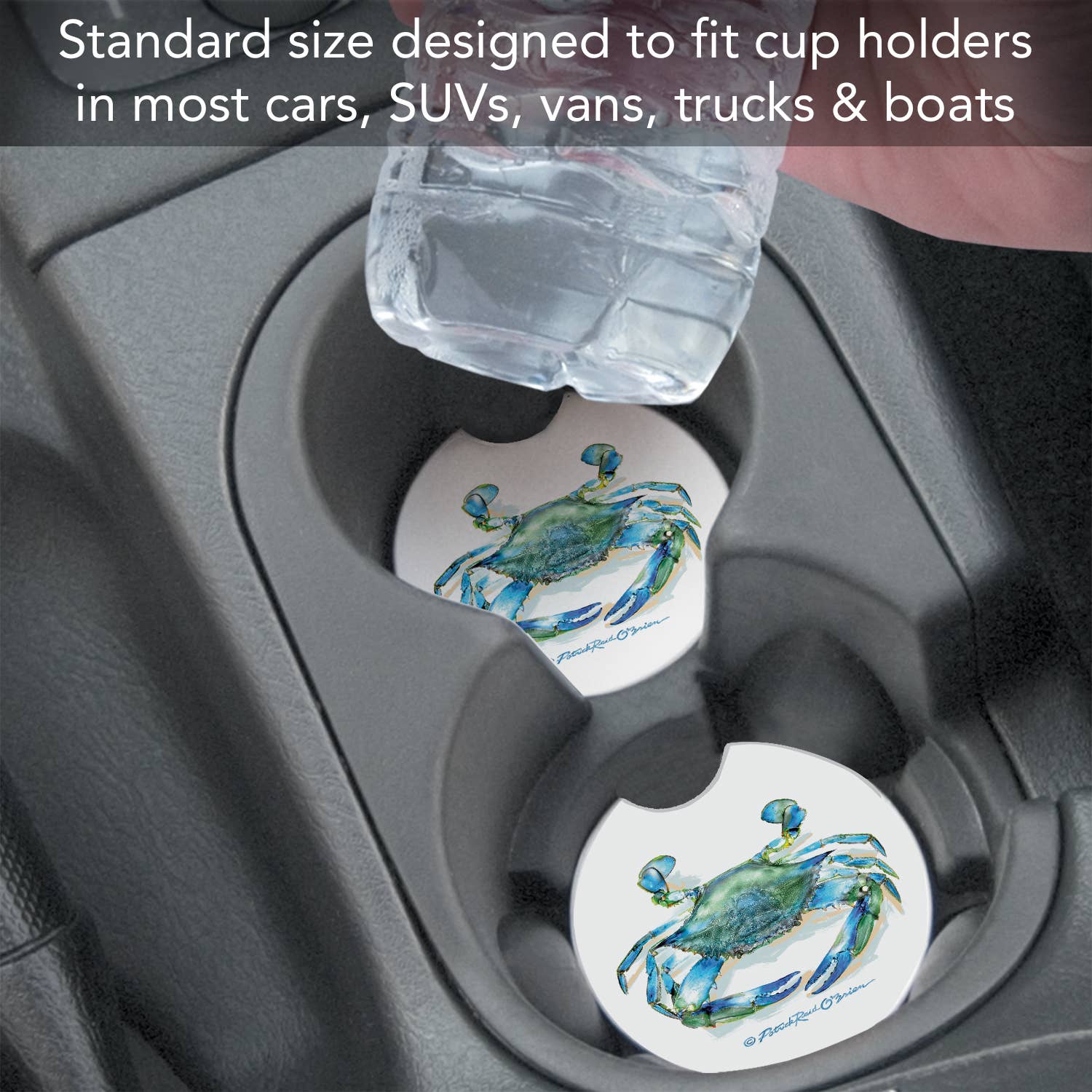 CounterArt/Highland Home/Thirstystone - Vente Sous-verre pour voiture – unisexe - Sous-verre de voiture Teal Crab Bulk Stone, sans emballage6