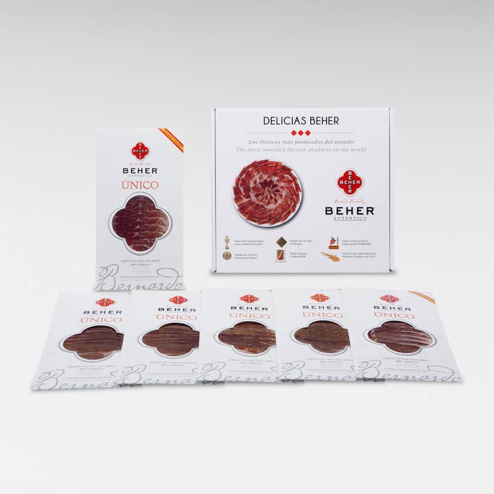 Sliced 100% Iberian Cebo de Campo Ham | 5 x 100 g for wholesale by BEHER