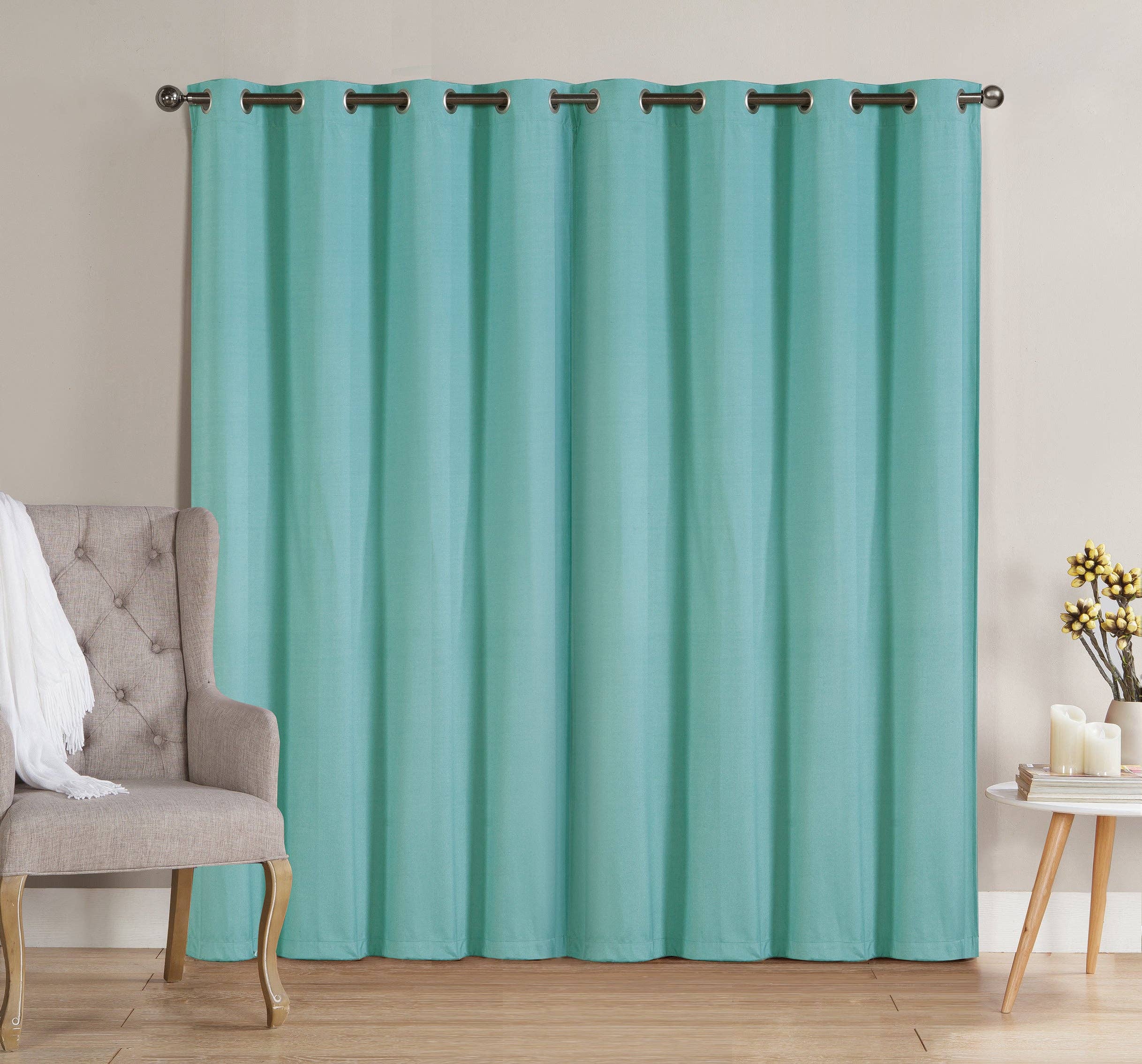 Linen Mart - Wholesale Curtain - Solid Grommet Top Thermal Insulated Blackout Window Curtain3