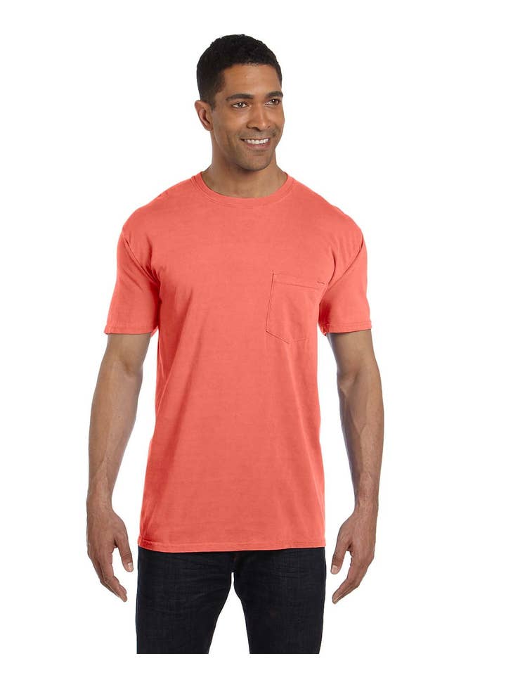 Total Apparel - Wholesale T-Shirt - Unisex - Comfort Colors Garment-Dyed Pocket Blank T-Shirt | 6030CC24