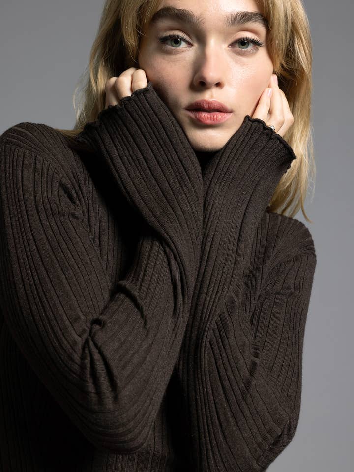 Weekend Los Angeles - Wholesale Dress - Women's - Mock Neck Ribbed Dress - MIRREN DRESS10