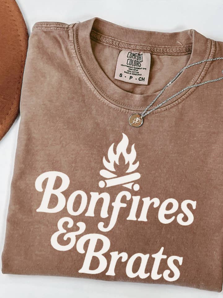 Bonfires + Brats - Unisex TShirt for wholesale by Wisconsin Up