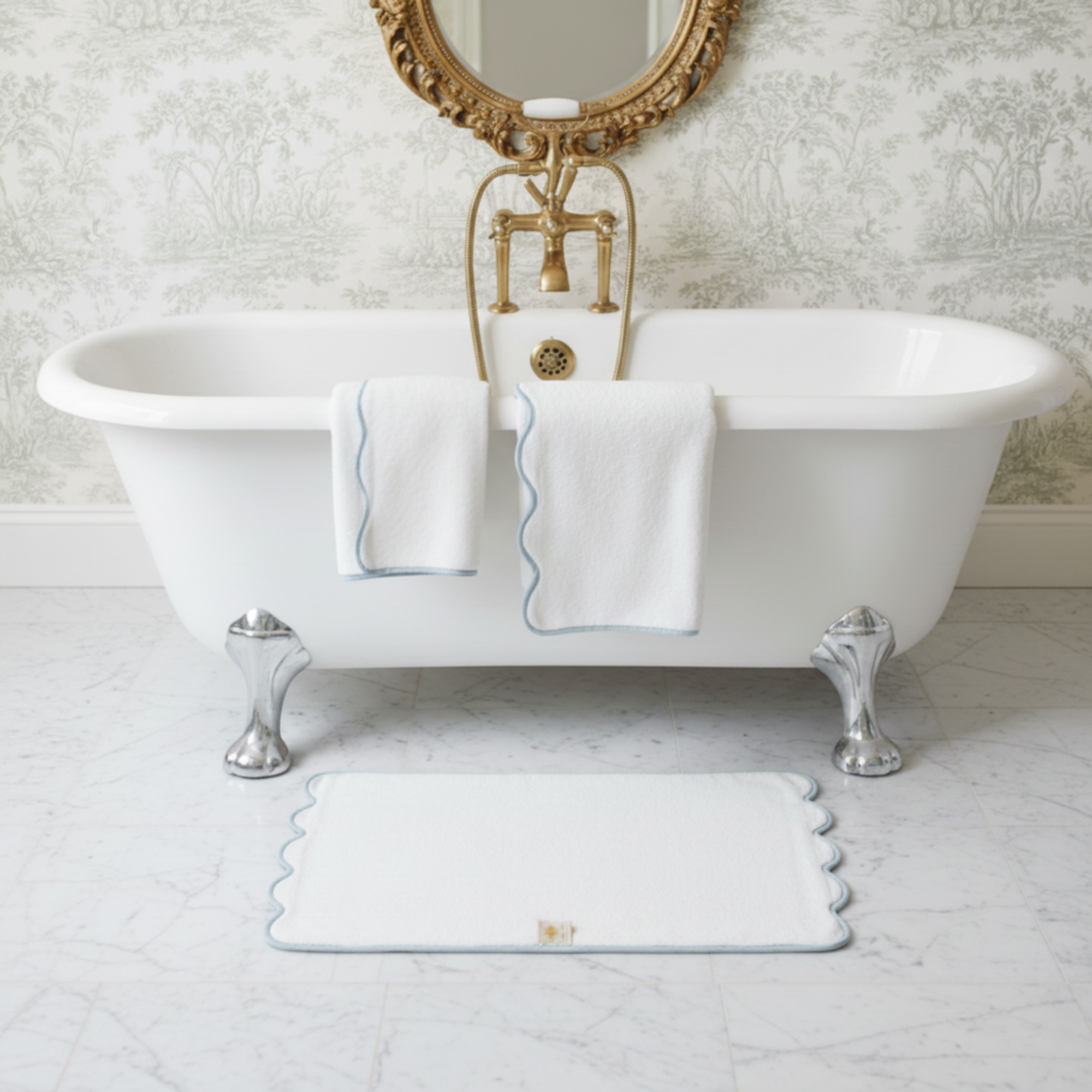 Lotus Linen – wholesale Badrumsmatta – Lyxig badrumsmatta i bomull med kammusselkanter84