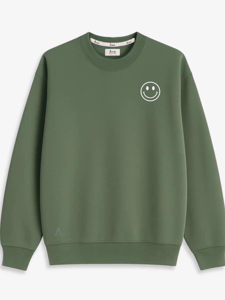 UNISEX-SWEATSHIRT OLIVGRÜN | LÄCHELN für den Großhandel von Anitials
