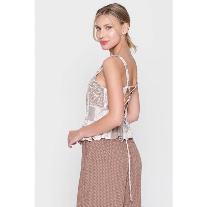 IVE - Wholesale Camisole - Women's - Elastic Shoulder Straps Peplum Cami Top1