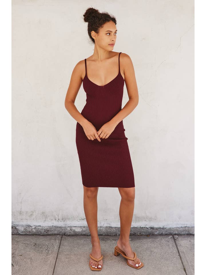 Dress Forum - Wholesale Jurk - Dames - FW5539 geribbelde gebreide mouwloze bodycon-jurk2