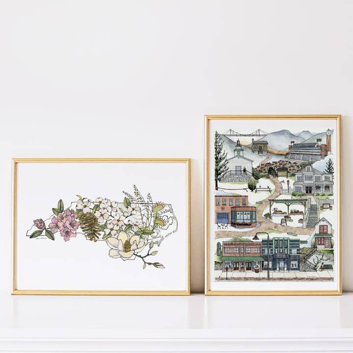 Papermill Creative - Wholesale Art Print - Boone, North Carolina watercolor art print3