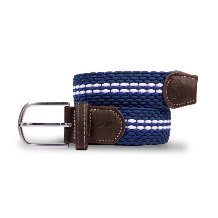 Woven Belt - White Fine Stripe for wholesale by Swole Panda