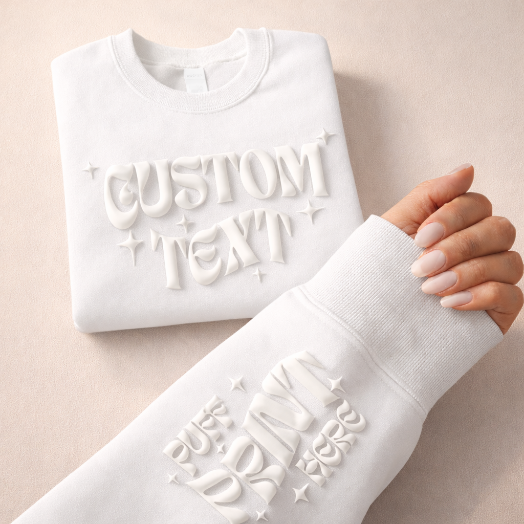 Nobullwoman Apparel - Wholesale Graphic Sweatshirt - Unisex - CUSTOM Wrist Sleeve & Front Puff Print Unisex Sweatshirt2