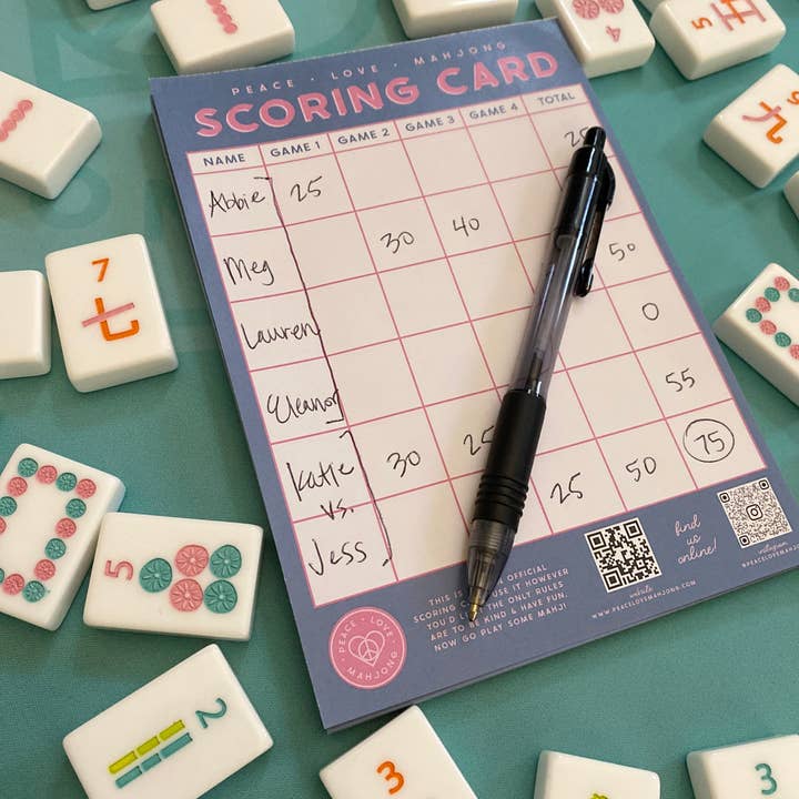 Peace Love Mahjong - Wholesale Board Game - Mahjong Scoring Notepad