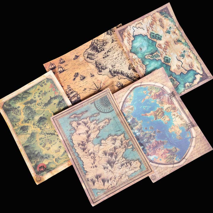 Fantasy Map Papirsæt for engroshandel hos CoraCreaCrafts