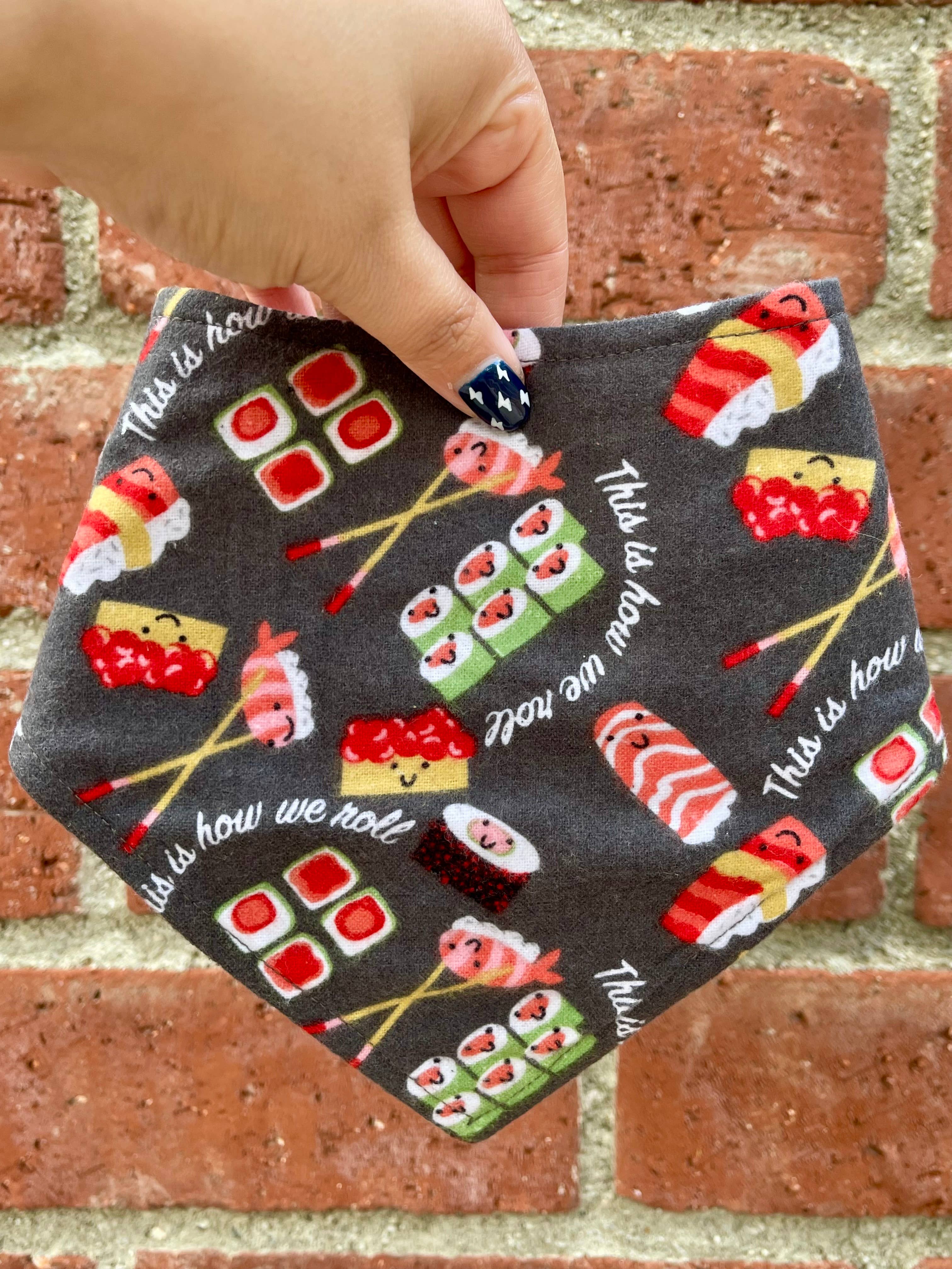 Very Vintage Designs - Wholesale Pet Bandana - Dog - Sushi Dog Bandana – Kawaii Food Print - Eco-Friendly5