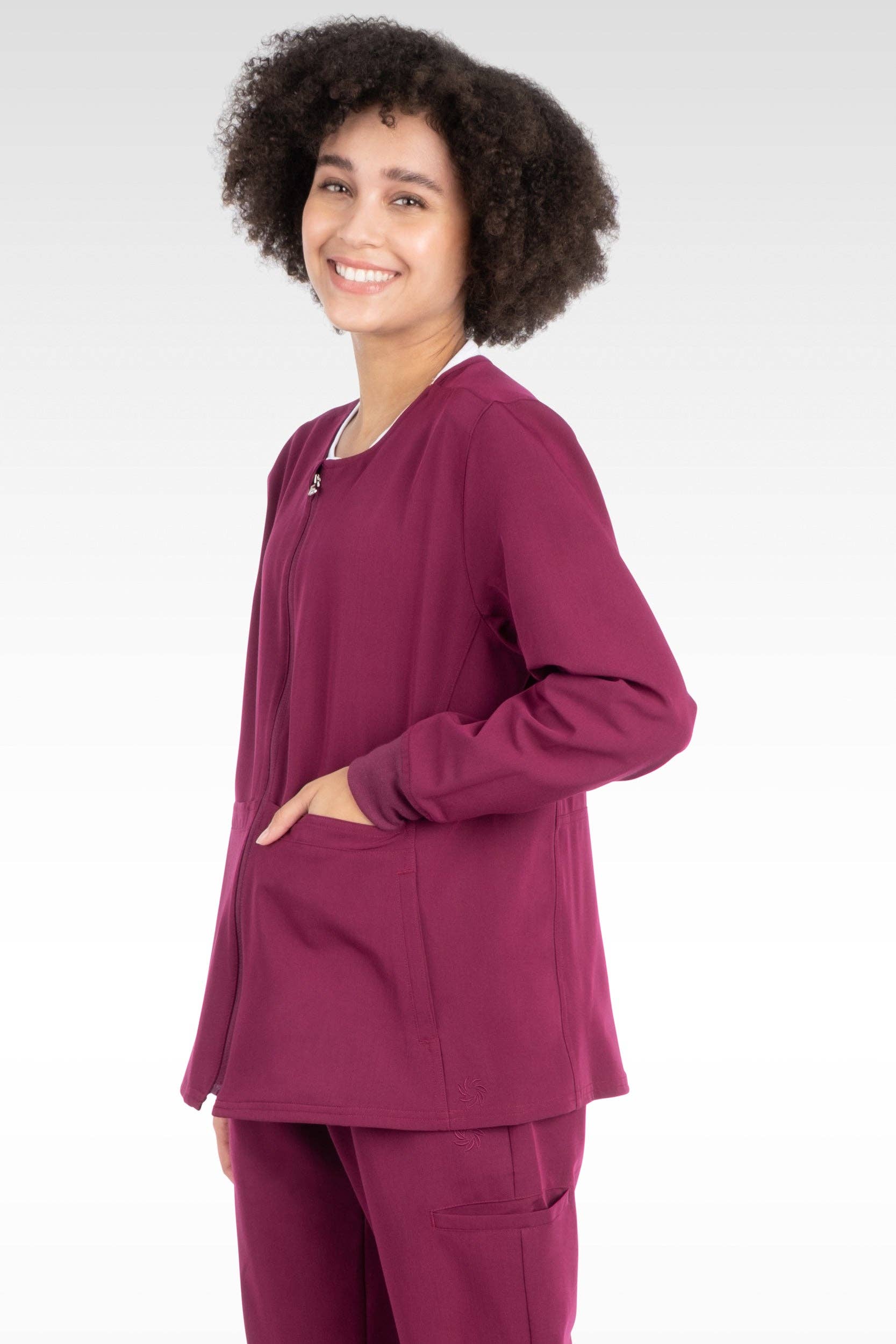Aura Naturale - Wholesale Healthcare Uniform - Women's - Tana Women Round Neck Zipped Scrubs Jacket 4 Pockets (17050)15