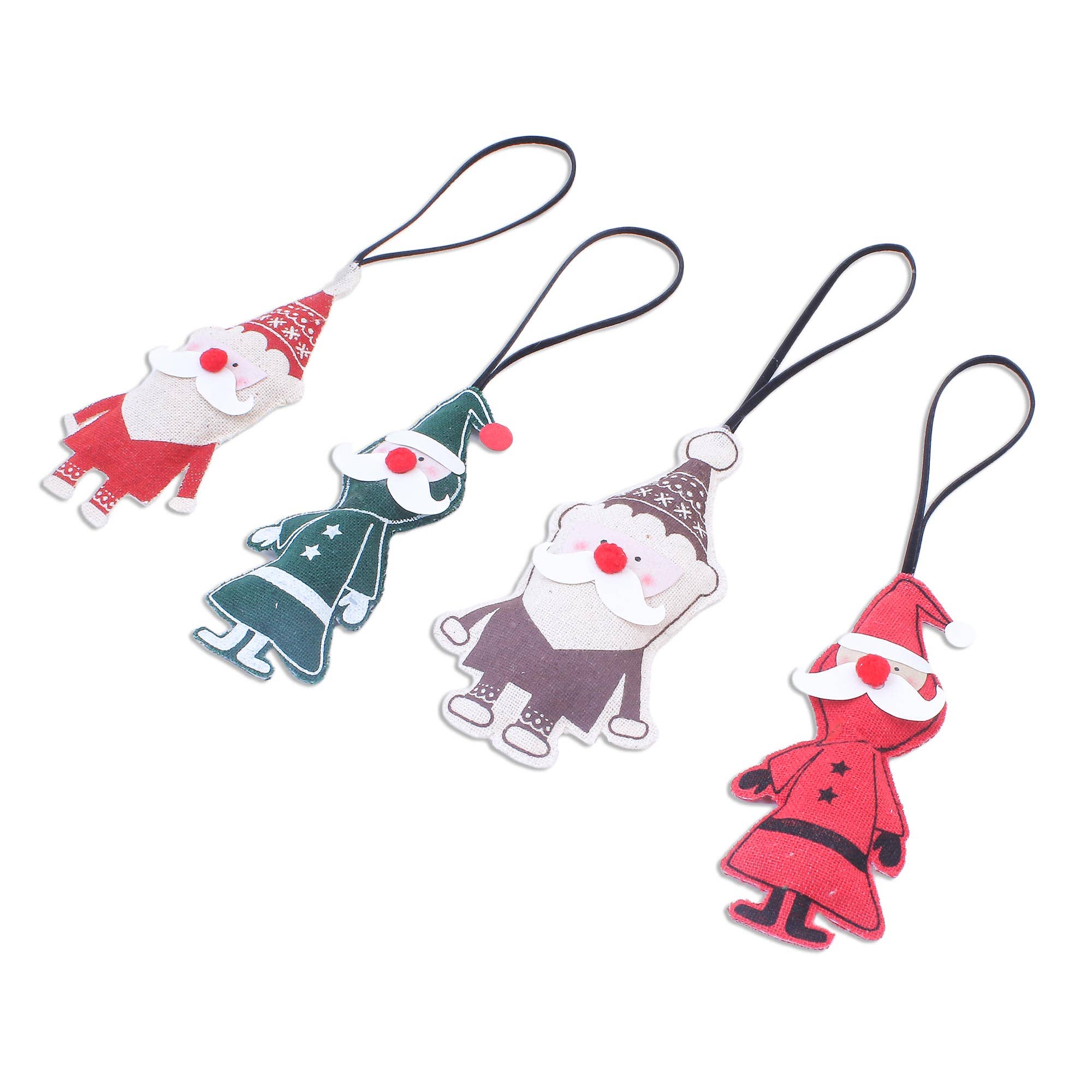 NOVICA - Wholesale Ornament Set - Novica Handmade Santa Claus Is Coming Ornaments (Set Of 4)3
