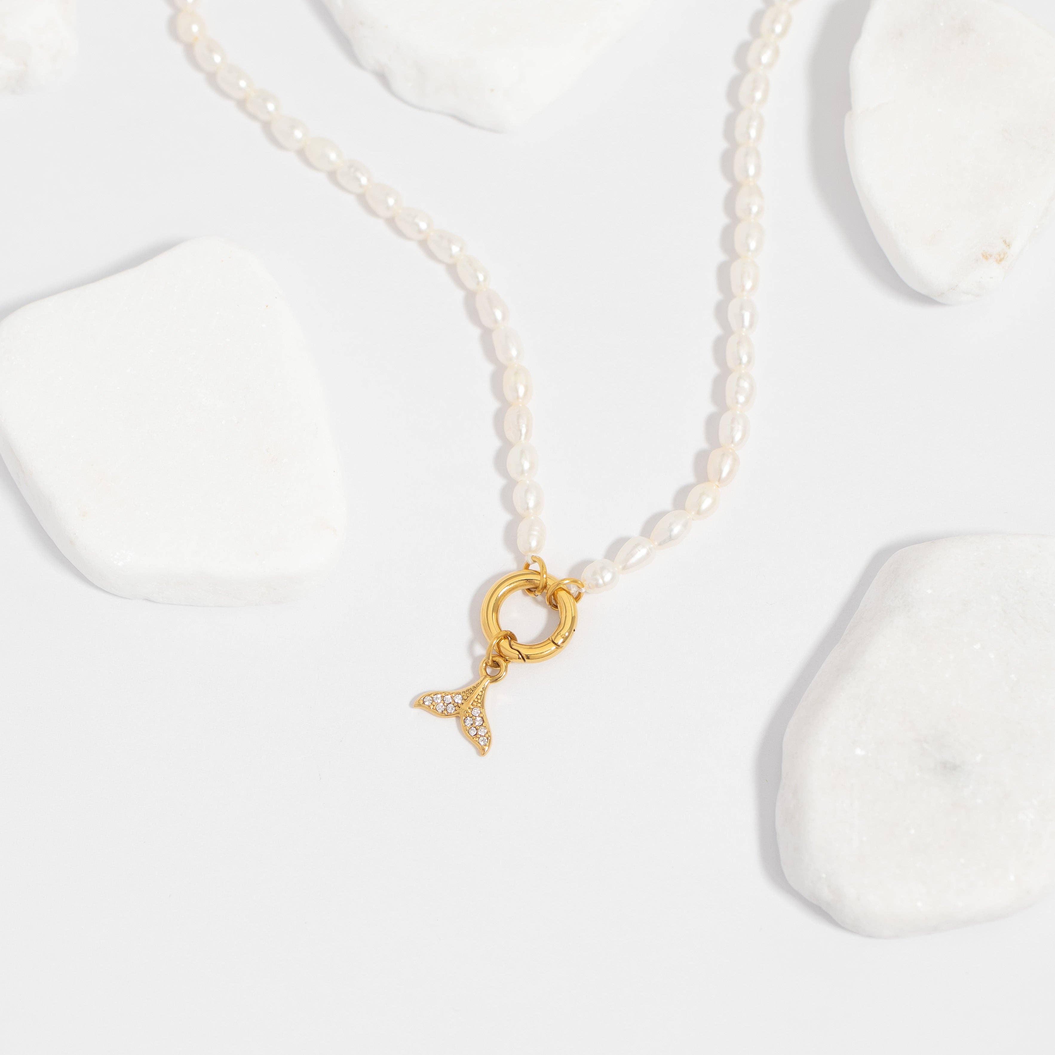 WJW - Wholesale Pendant/Charm Necklace - Stainless Steel Freshwater Pearl Charm Holder Necklace10