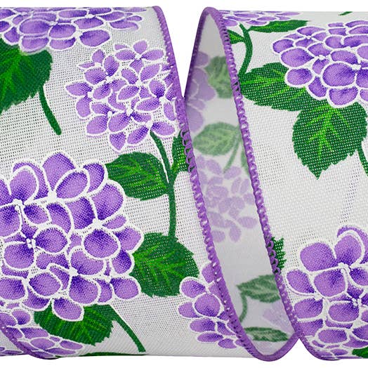 Hydrangea Bright Linen Wired Edge, Lavender, 2-1/2 In for wholesale by RELIANT RIBBON