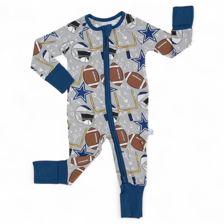 Football team 1 bamboo convertible zippy romper for wholesale by CEDDY & RIA
