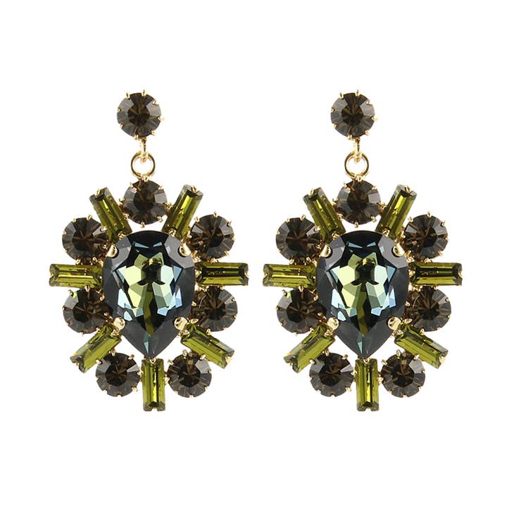 Pendientes Velvet Green - Oro, hechos a mano para venta al por mayor de OTAZU