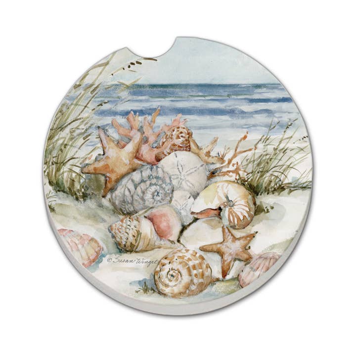 CounterArt/Highland Home/Thirstystone/CoasterStone - Wholesale Car Coaster - Unisex - "Sanctuary" Stone Car Coaster BULK NO PACKAGING