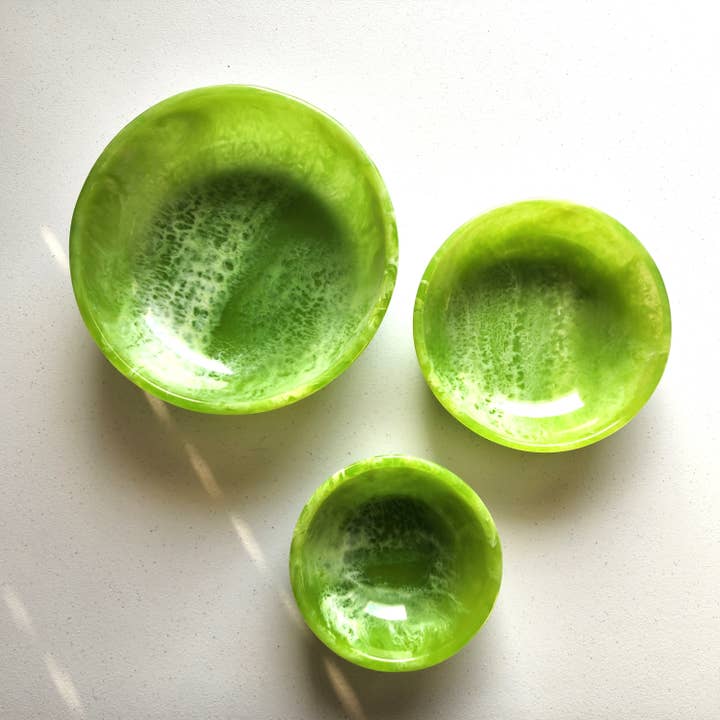 Gibb & Daan - Vente Bol de service - Ensemble de 3 bols de service en résine coulée à la main4