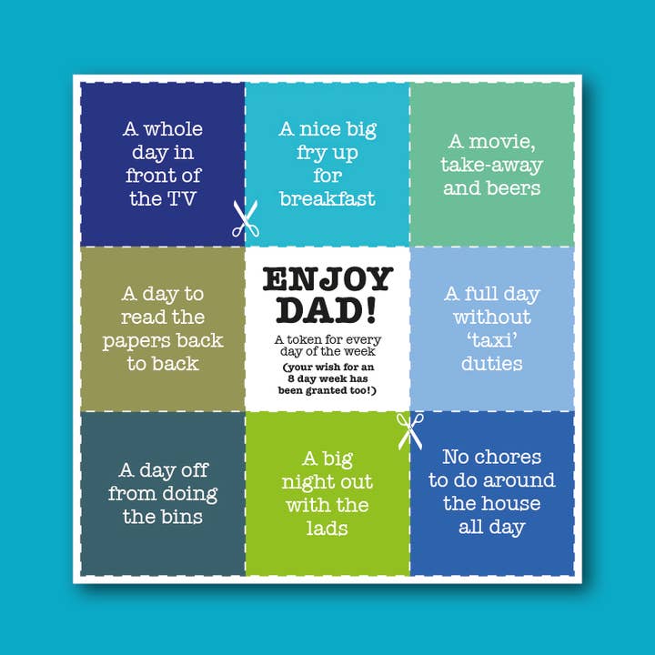 Dad Tokens Card for wholesale by mrs L cards