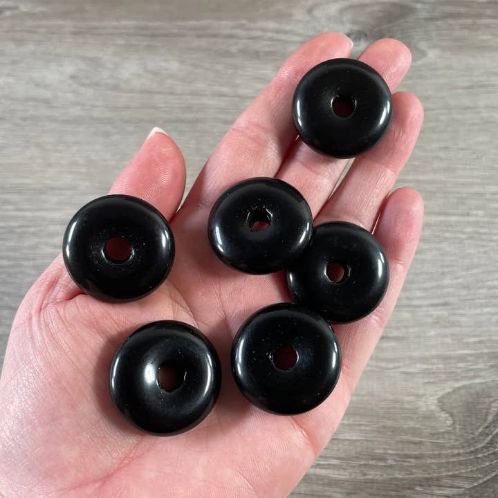 Keystone Crystals - Wholesale Spiritual Stone/Crystal - Donut Pi Stone 30mm Gemstone Pendant – Strung or Plain44
