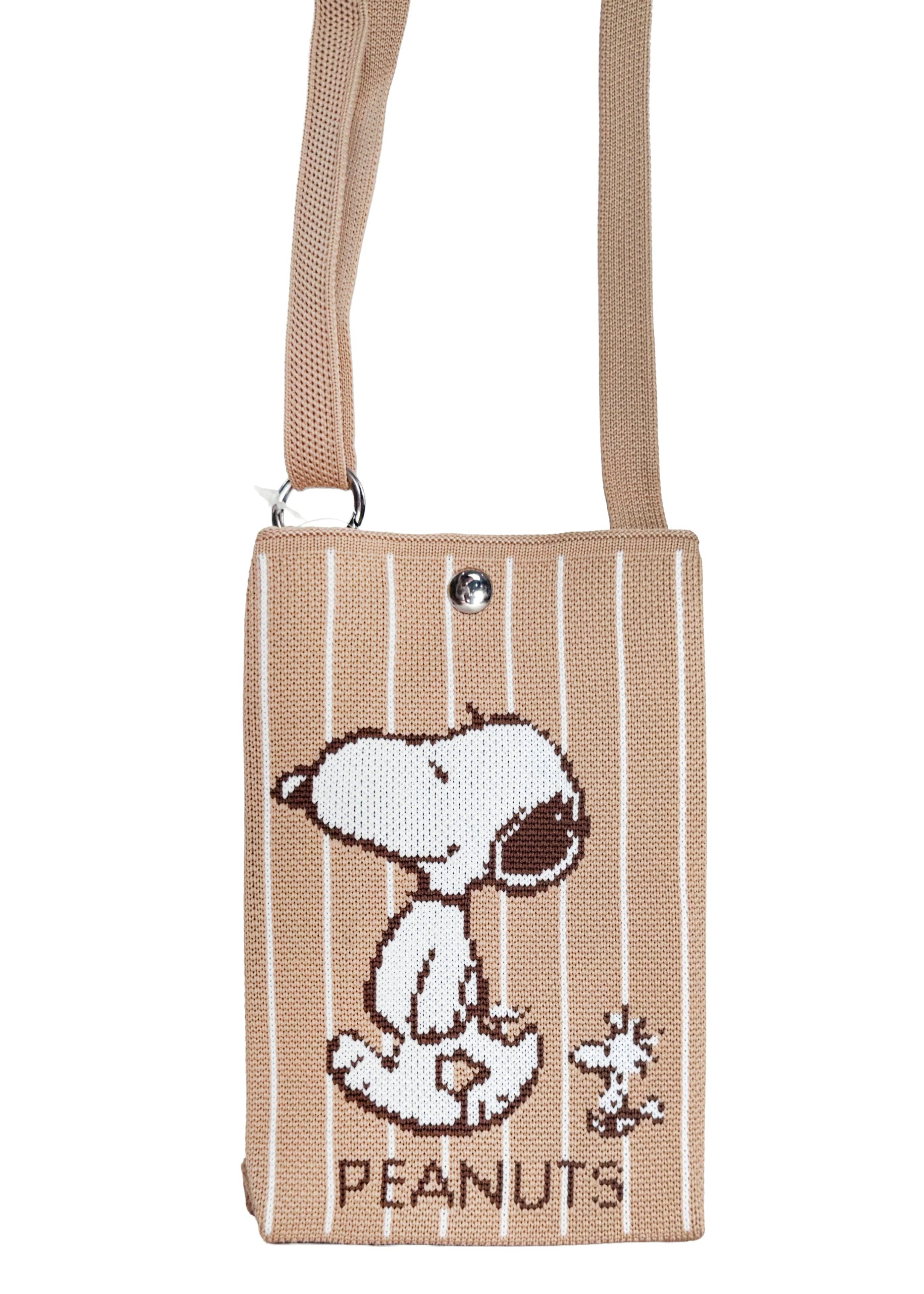 LASR – wholesale Crossbody bag – Women's – Peanuts Snoopy and Friends Knitted Brown Crossbody0