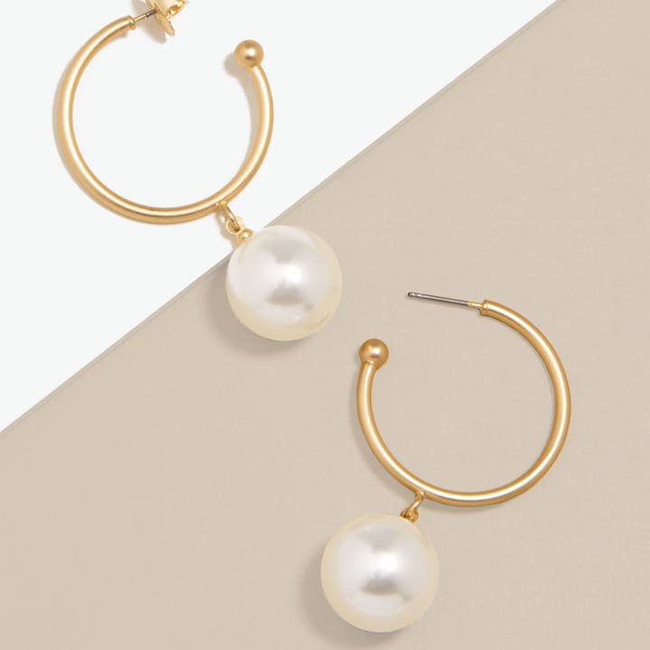 Pearl Bead Hoop Earring for wholesale on Faire
